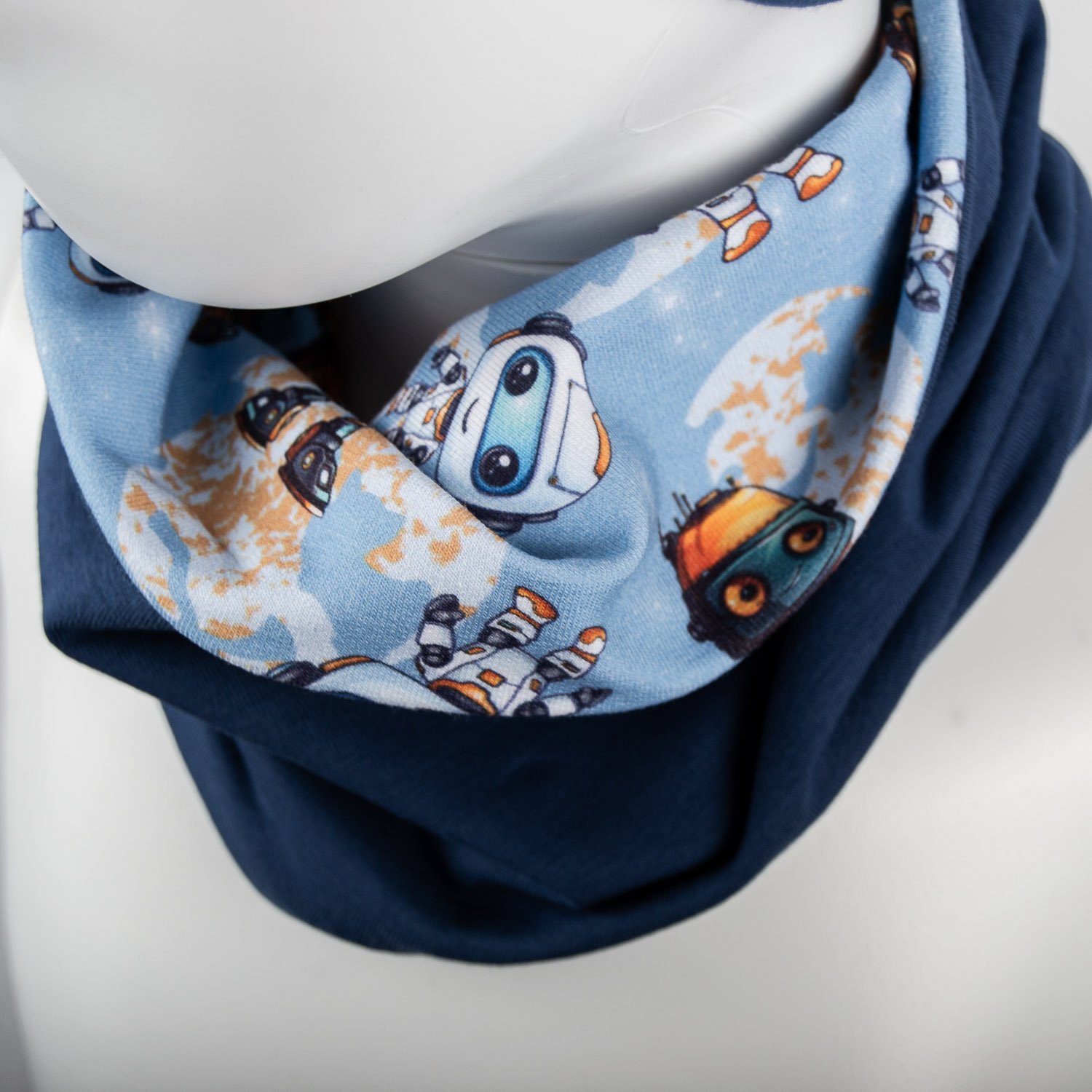 Dětský oboustranný nákrčník - roboti - Obrázek 2